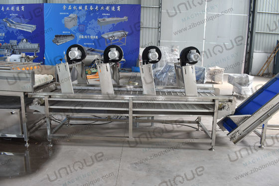 Cinturão de rolos de ar quente, transportador de malha, ventiladores de alta pressão, secador de ar para frutas e vegetais