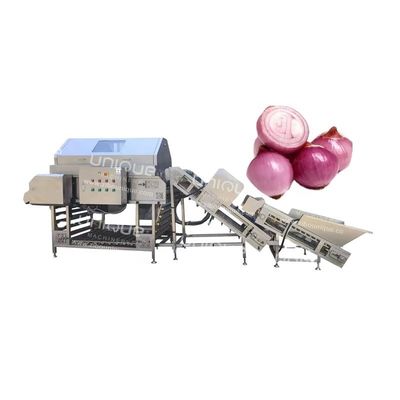 Máquina de descascar cebolas para vegetais de raiz Equipamento industrial de descascar cebolas secas