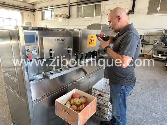 Máquina automática industrial de descascar e descascar maçãs para processamento de alimentos