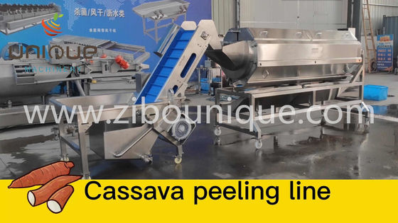 Máquina rotativa de descascar rabanete de batata doce com produção automática