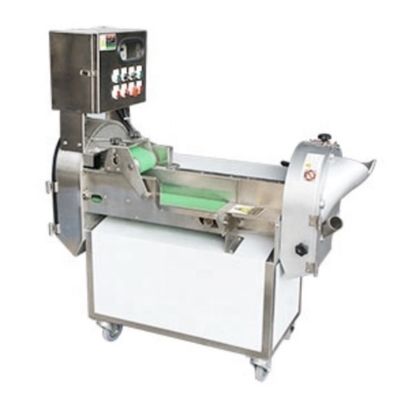 1.55 Kw Máquina automática de corte de vegetais de duas cabeças, cortar em pedaços, cortar em fatias