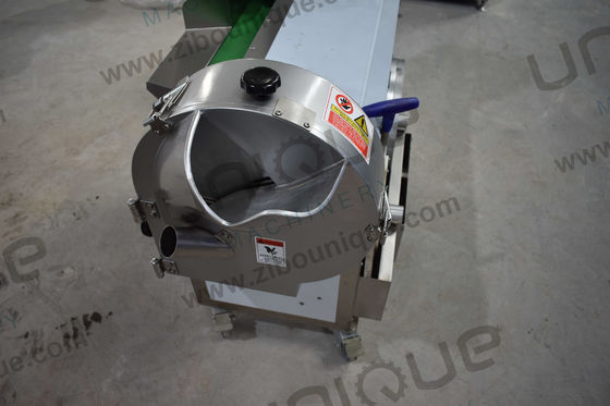1.55 Kw Máquina automática de corte de vegetais de duas cabeças, cortar em pedaços, cortar em fatias